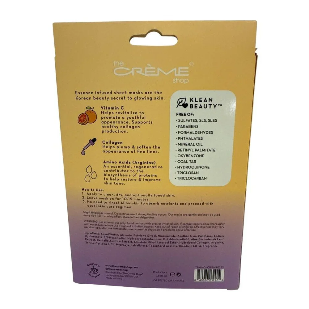 Creme Shop Vitamin C Kleen Beauty Vitamin C Collagen Amino Acids Set of 5 NEW